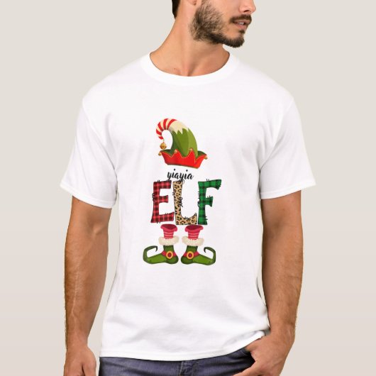 Yiayia Elf Matching Family Group kerstparty P T-shirt (Voorkant)
