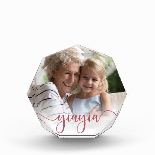 Yiayia | Grandma Script Overlay Fotoblokken (Voorkant)