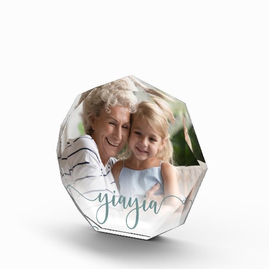 Yiayia | Grandma Script Overlay Fotoblokken (Rechts)