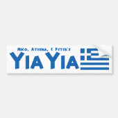 YIAYIA Grieks Vlag Bumpersticker (gepersonaliseerd (Voorkant)