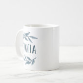 Yiayia Griekse grootmoeder mok met bladeren (Voorkant links)