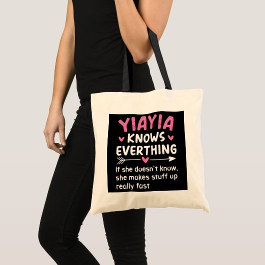 YiaYia kent alles  Moederdag Tote Bag (Voorkant (product))