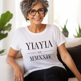 Yiayia Romeins jaar vastgesteld T-shirt