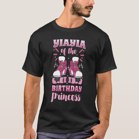Yiayia van de Birthday Princess Roller Schaatsen S T-shirt (Voorkant)
