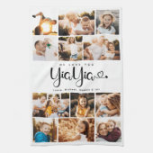 Yiayia We houden van je hart Moderne fotocollage Theedoek (Verticaal)