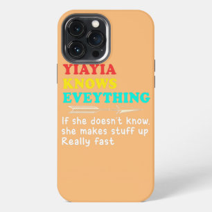 Yiayia weet alles het beste Yiayia Moederdag iPhone 13 Pro Max Hoesje