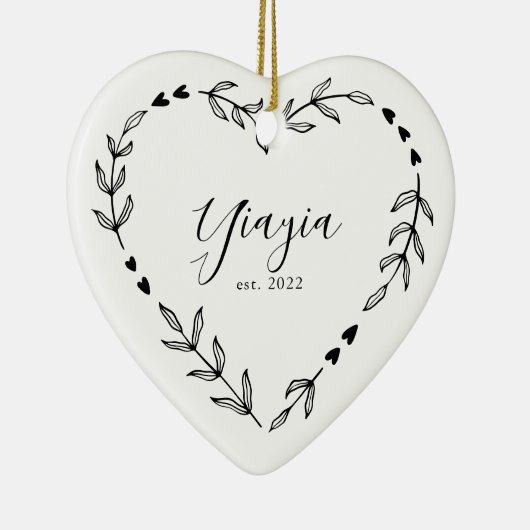 Yiayia Year Est. Kerstakeramische versiering Keramisch Ornament (Rechts)