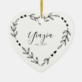 Yiayia Year Est. Kerstakeramische versiering Keramisch Ornament (Voorkant)