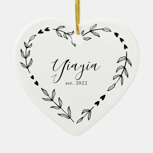 Yiayia Year Est. Kerstakeramische versiering Keramisch Ornament (Voorkant)
