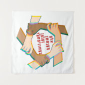 Yiddish: Alle mensen zijn broers en zussen! Eén me Wandkleed (Voorkant (horizontaal))