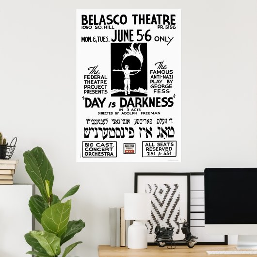 Yiddish Anti-Play 1939 WPA Poster (Thuiskantoor)