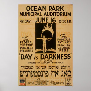Yiddish Anti-Play  1939 WPA-Poster Poster