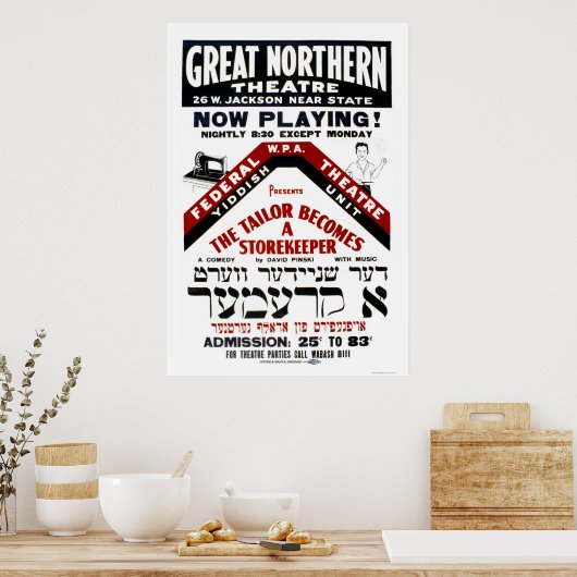 Yiddish Comedy Tailor 1940 WPA Poster (Keuken)