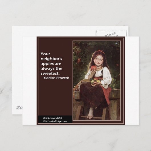 Yiddish-Gezegde voor appelen en grafisch materiaal Briefkaart (Voorkant / Achterkant)