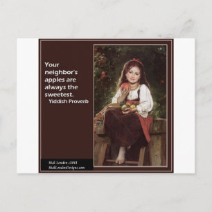 Yiddish-Gezegde voor appelen en grafisch materiaal Briefkaart