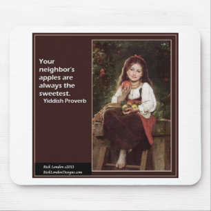 Yiddish-Gezegde voor appelen en grafisch materiaal Muismat