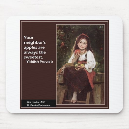 Yiddish-Gezegde voor appelen en grafisch materiaal Muismat (Voorkant)