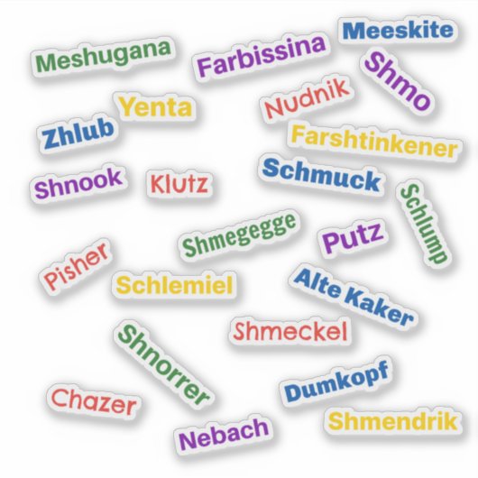 Yiddish Insults Sticker (Voorkant)