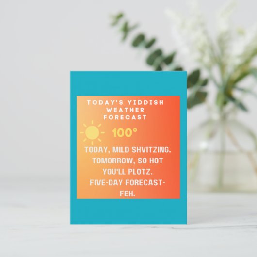 Yiddish Weather Forecast  Briefkaart (Staand voorkant)