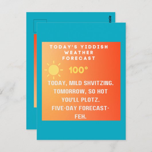 Yiddish Weather Forecast  Briefkaart (Voorkant / Achterkant)