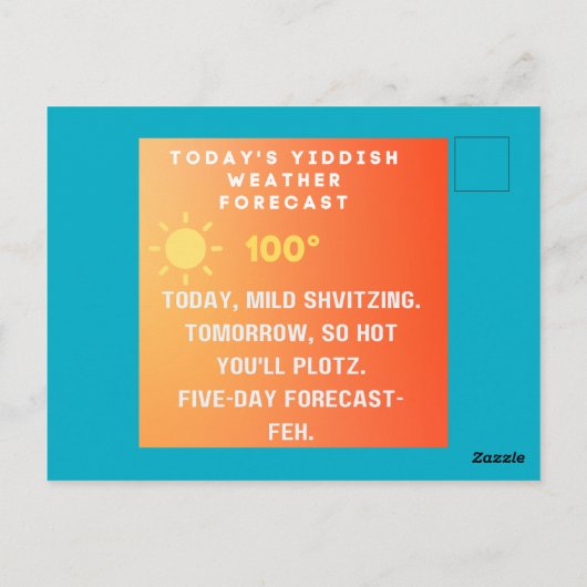 Yiddish Weather Forecast  Briefkaart (Achterkant)