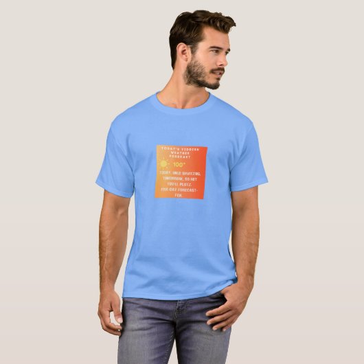 Yiddish Weather Forecast T-shirt (Voorkant volledig)