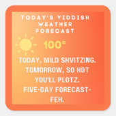 Yiddish Weather Forecast  Vierkante Sticker (Voorkant)