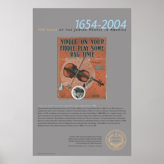 Yiddle On Your Fiddle.., Sheet Music, 1909 Poster (Voorkant)