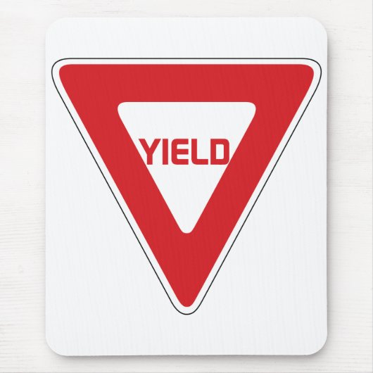 Yield Sign Mousepad Muismat (Voorkant)