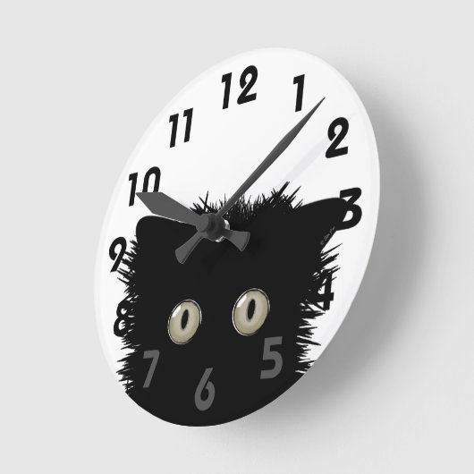 Yikes Black Cat Clock Ronde Klok (Hoek)