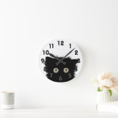 Yikes Black Cat Clock Ronde Klok (Huis)