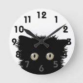 Yikes Black Cat Clock Ronde Klok (Voorkant)
