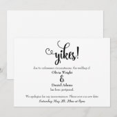 "Yikes!" Humoristische huwelijksaankondiging uitge Kaart (Voorkant / Achterkant)