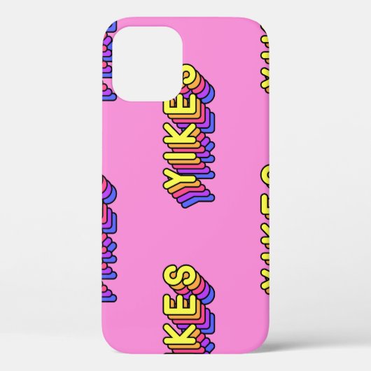 Yikes Words: Roze  behang. Case-Mate iPhone Case (Achterkant)