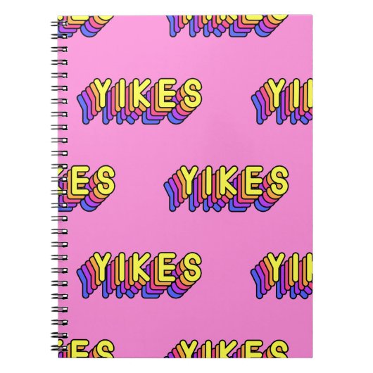 Yikes Words: Roze behang. Notitieboek (Voorkant)
