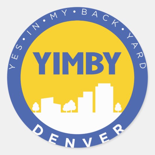 YIMBY Denver Logo Sticker (Voorkant)