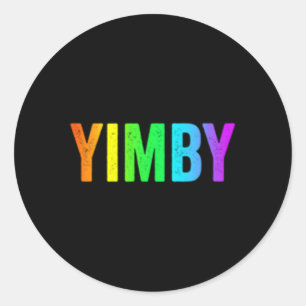 Yimby Ja In Mijn Achtertuin LGBTQ Rainbow Urban Ho Ronde Sticker