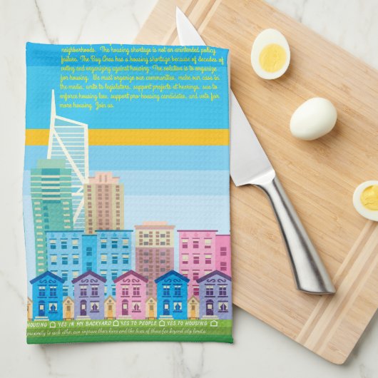 YIMBY Kitchen Towel - San Francisco Skyline Theedoek (Quarter Fold)