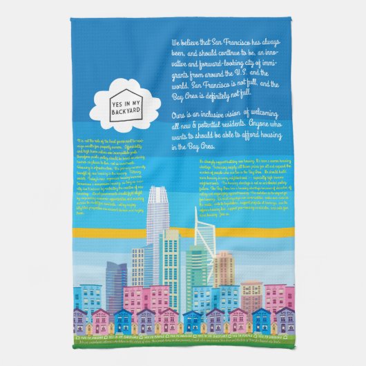 YIMBY Kitchen Towel - San Francisco Skyline Theedoek (Verticaal)