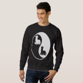 Yin and Yang ferrets on black background Trui (Voorkant volledig)