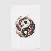 Yin and Yang Japans Koi Fish Golfhanddoek (Voorkant)