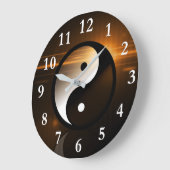 Yin and Yang Round Wall Clock Grote Klok (Hoek)