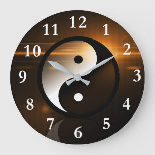 Yin and Yang Round Wall Clock Grote Klok