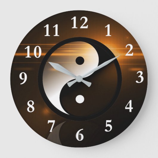 Yin and Yang Round Wall Clock Grote Klok (Voorkant)