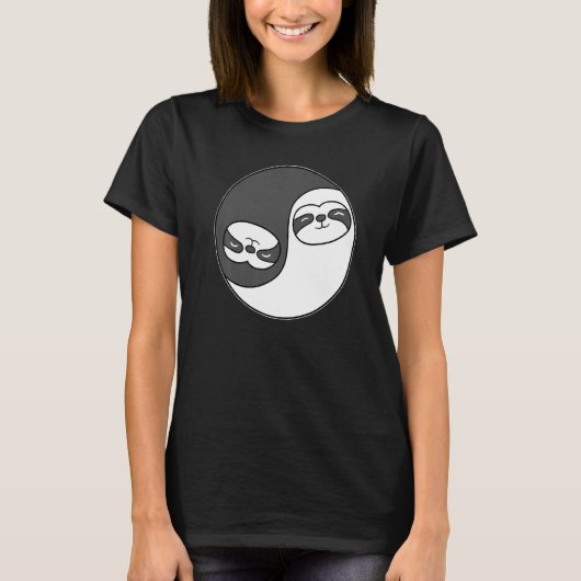 Yin and Yang Sloth Predator Meditation Acro Hatha  T-shirt (Voorkant)