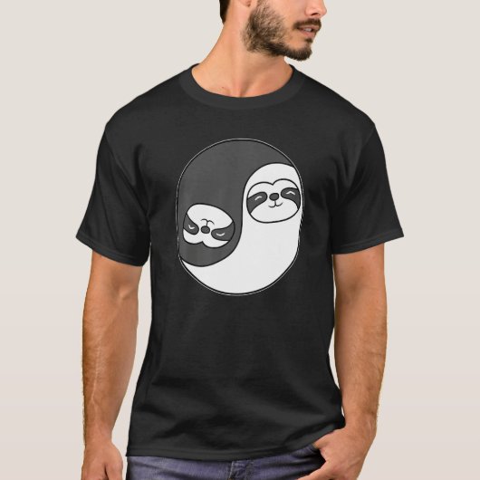 Yin and Yang Sloth Predator Meditation Acro Hatha  T-shirt (Voorkant)
