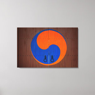 Yin and Yang Symbool, South Korea Canvas Afdruk