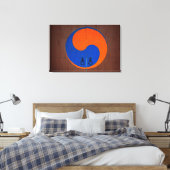Yin and Yang Symbool, South Korea Canvas Afdruk (Insitu (Slaapkamer))