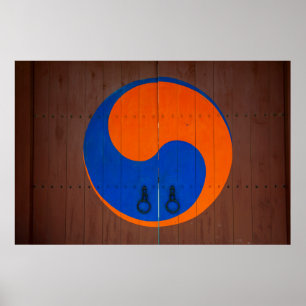 Yin and Yang Symbool, South Korea Poster