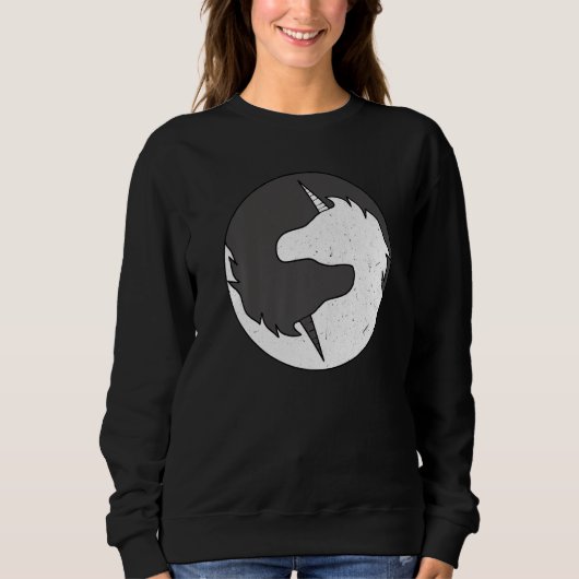 Yin and Yang Unicorn Mythical Creatures Meditation Trui (Voorkant)